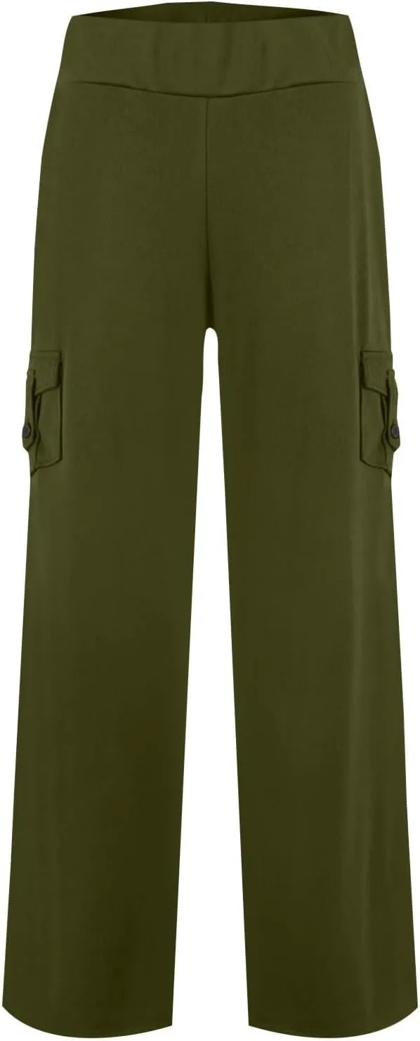 Leggings for Women High Waisted Casual Cargo Yoga Pants Tummy Control Workout Leggings Straight Leg Yoga Pant