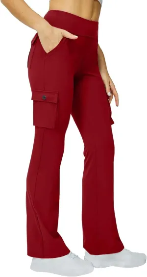 Leggings for Women High Waisted Casual Cargo Yoga Pants Tummy Control Workout Leggings Straight Leg Yoga Pant