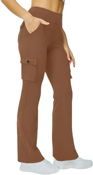 Leggings for Women High Waisted Casual Cargo Yoga Pants Tummy Control Workout Leggings Straight Leg Yoga Pant
