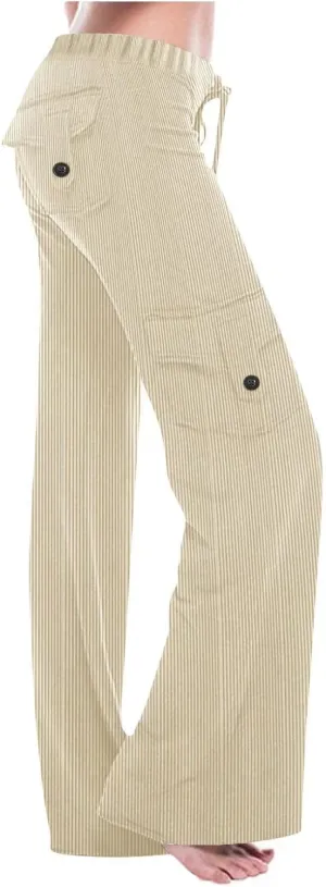 Leggings for Women High Waisted Casual Cargo Yoga Pants Tummy Control Workout Leggings Straight Leg Yoga Pant