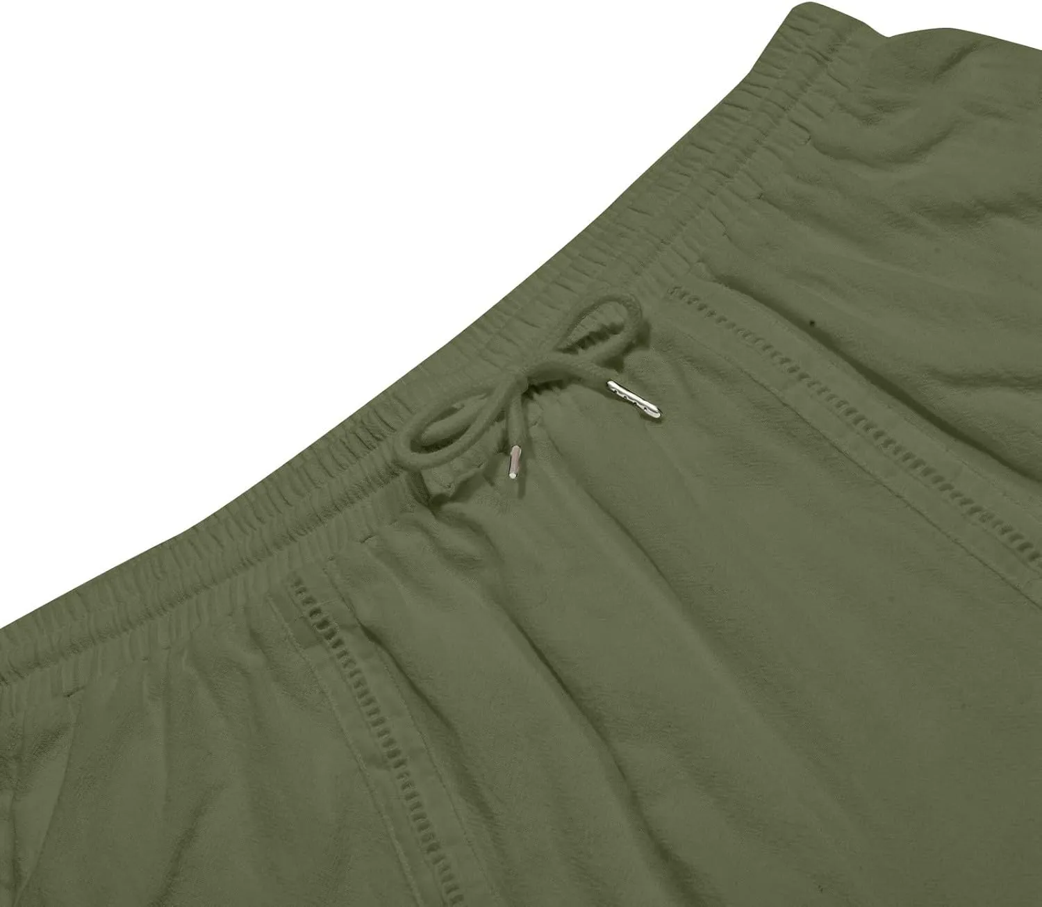 Linen Capris Pants for Men Casual Lightweight Drawstring Elastic Waist 3/4 Shorts Summer Beach Yoga Pants with Pocket
