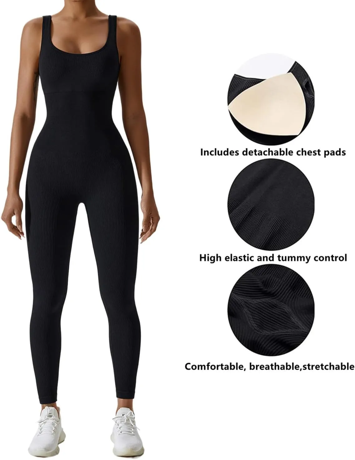 Long Sleeve Jumpsuits for Women Square Neck Wide Leg Full Length Romper Playsuit Yoga One Piece Flared Jumpsuit