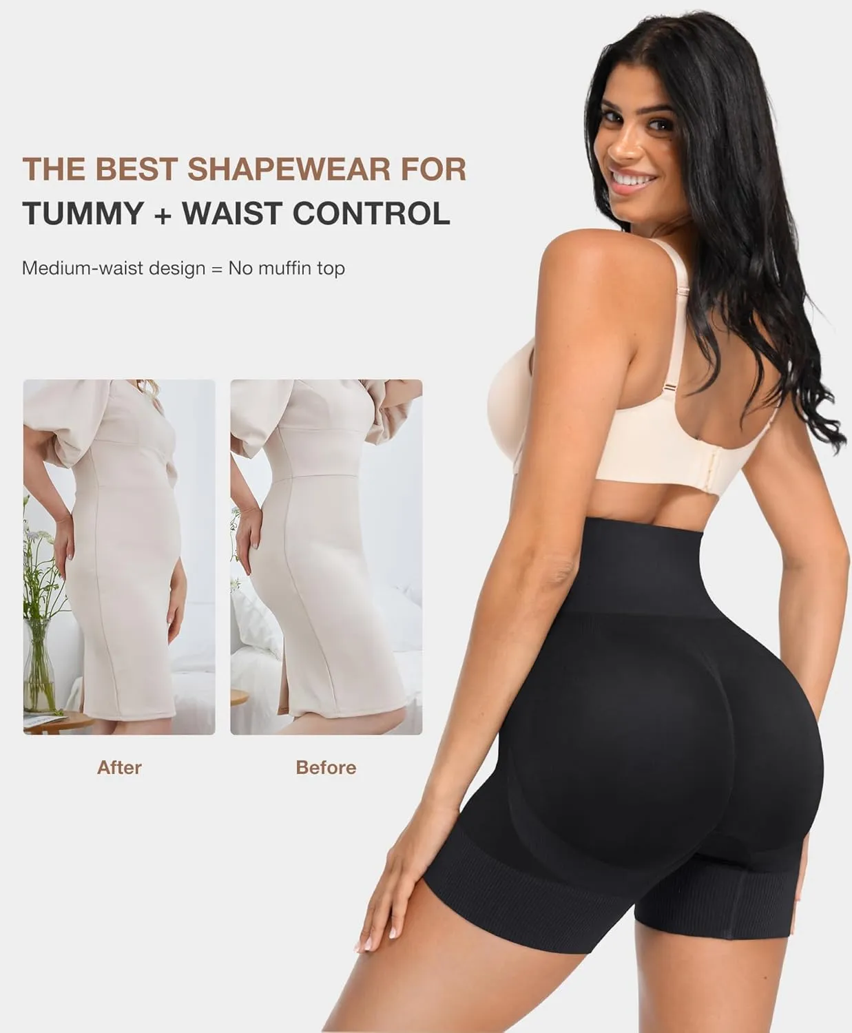 Lover-Beauty Tummy Control Shapewear Shorts for Women Butt Lifter Body Shaper Thigh Slimmer Shapewear Panties