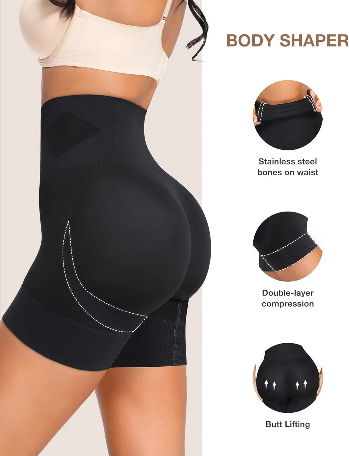 Lover-Beauty Tummy Control Shapewear Shorts for Women Butt Lifter Body Shaper Thigh Slimmer Shapewear Panties