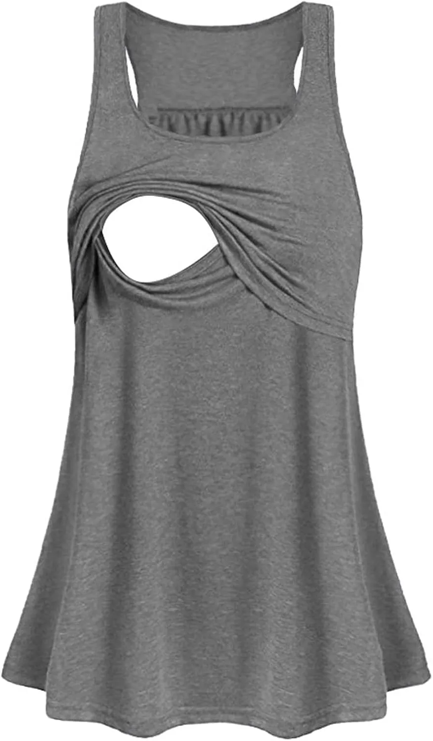 Maternity Tank Dress Loose Sleeveless Dresses Casual Ruched Top Dress Breast-Feeding Dress for Pregnant Women