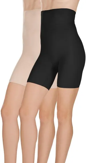 MeMoi 2 Pack Extra High-Waist Shapewear Shorts, Smooth Thigh Shaper Shorts, Comfortable Womens Shapewear - Sizes M-4X