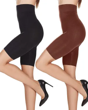 MeMoi 2 Pair High-Waist Shapewear Shorts, Smooth Thigh Shaper Shorts, Comfortable Womens Shapewear - Sizes S-4X