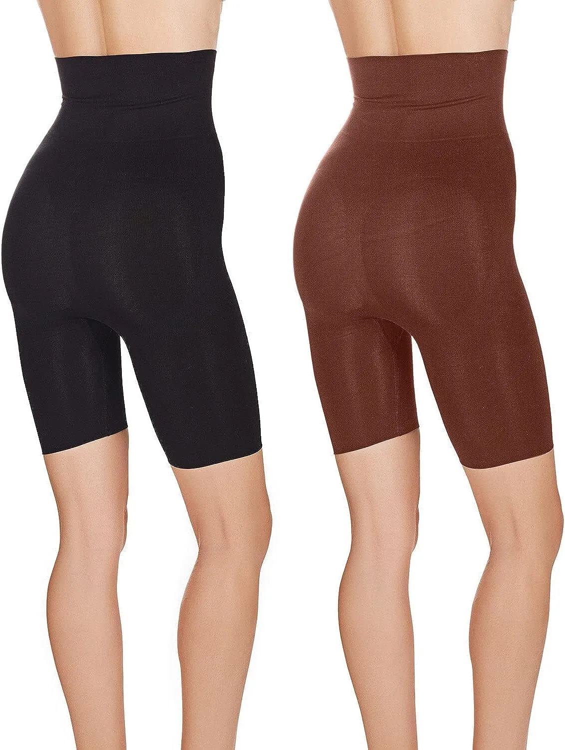 MeMoi 2 Pair High-Waist Shapewear Shorts, Smooth Thigh Shaper Shorts, Comfortable Womens Shapewear - Sizes S-4X