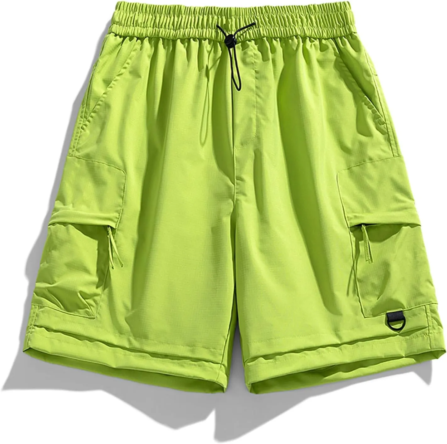 Men Ice Silk Shorts Quick Drying Breathable Workout Gym Shorts Elastic Waist Drawstring Casual Shorts Outdoor Running