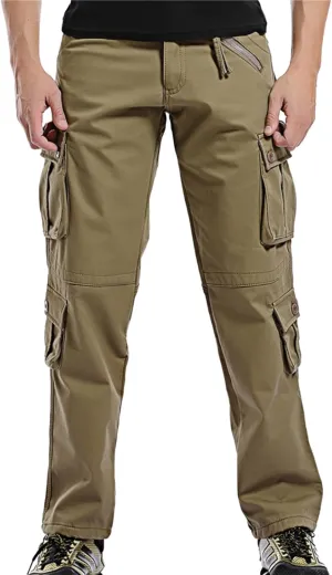Men's Fleece Lined Cargo Pant Sweatpants Jogging Sweatpants High Comfort Casual Pants Fleece Lined Pants Mens Lined