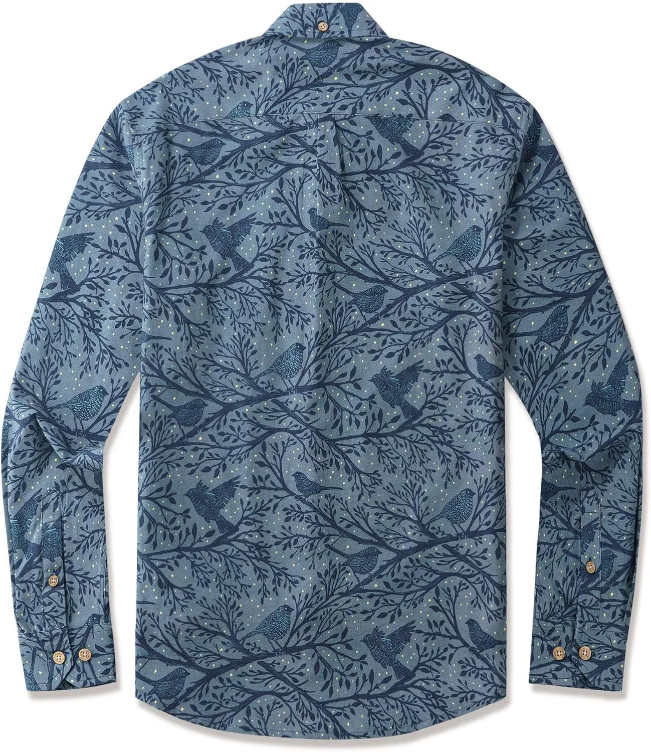 Mens Print Button Down Long Sleeve Shirt with Pocket Cotton Dress Shirt Vacation Casual Business