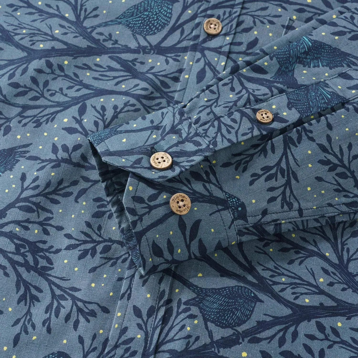 Mens Print Button Down Long Sleeve Shirt with Pocket Cotton Dress Shirt Vacation Casual Business