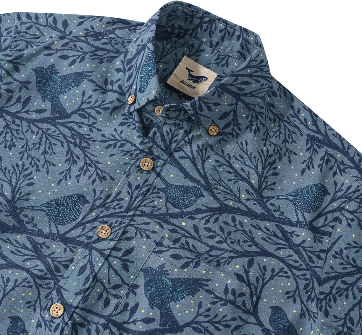 Mens Print Button Down Long Sleeve Shirt with Pocket Cotton Dress Shirt Vacation Casual Business