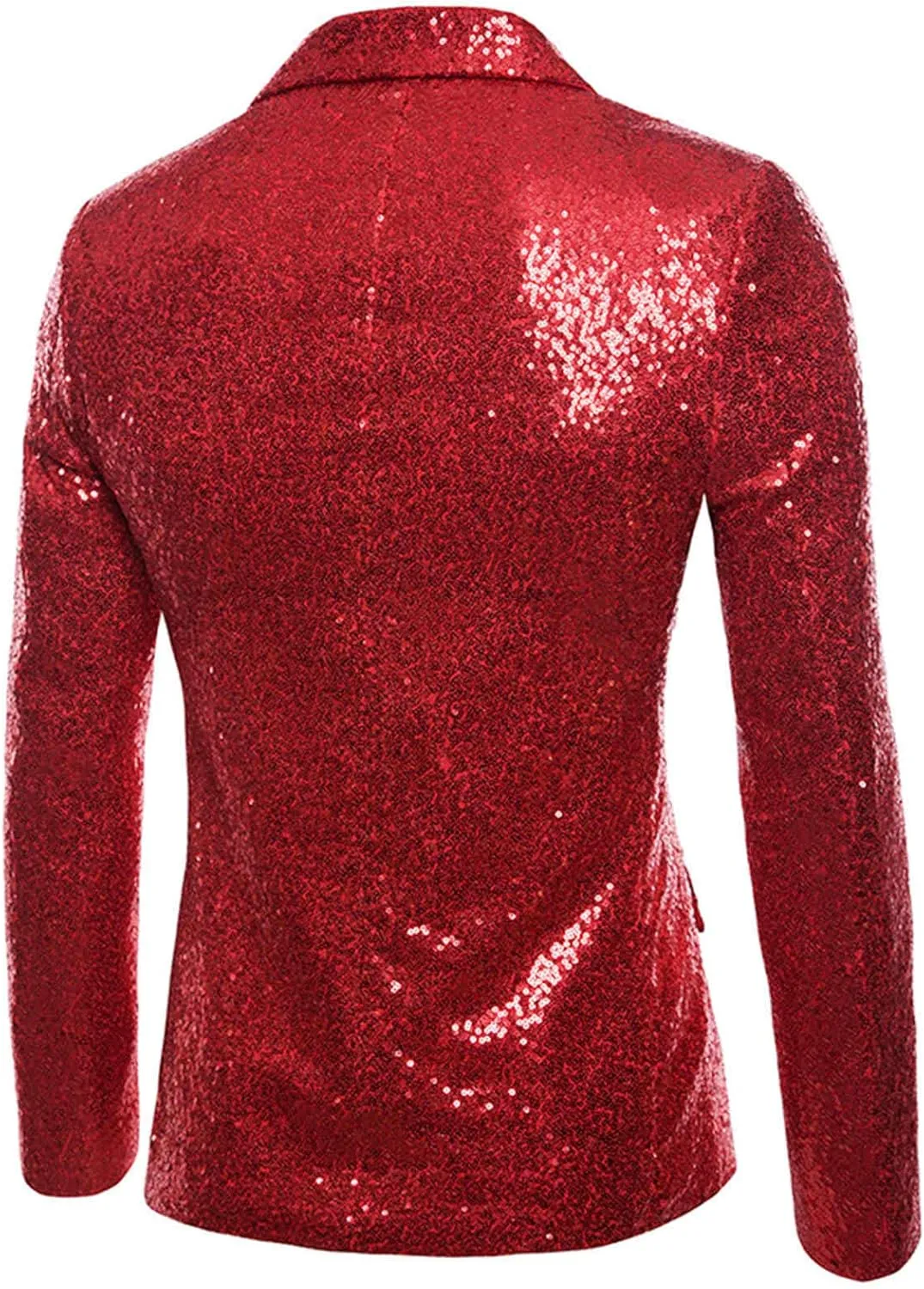 Men's Slim Fit Shiny Sequins Button Suit Jacket Floral Pattern Blazer Tuxedo for Dinner Prom Party Wedding Show Tux Coats