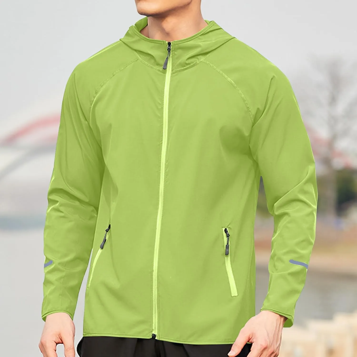 Men's Sun Protection Hoodie Shirt Lightweight Summer Outdoor Fishing Hiking Casual Jacket Breathable Athletic Coat