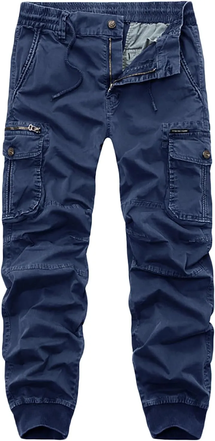 Mens Tactical Pants Multi Pockets Outdoor Mountain Hiking Pants Cargo Pants Scratch-Resistant Hunting Trousers