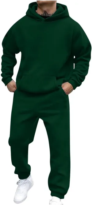 Men's Tracksuit 2 Piece Athletic Sweatsuits Sets Hooded Pullover and Elastic Waist Pants Casual Jogging Outfits