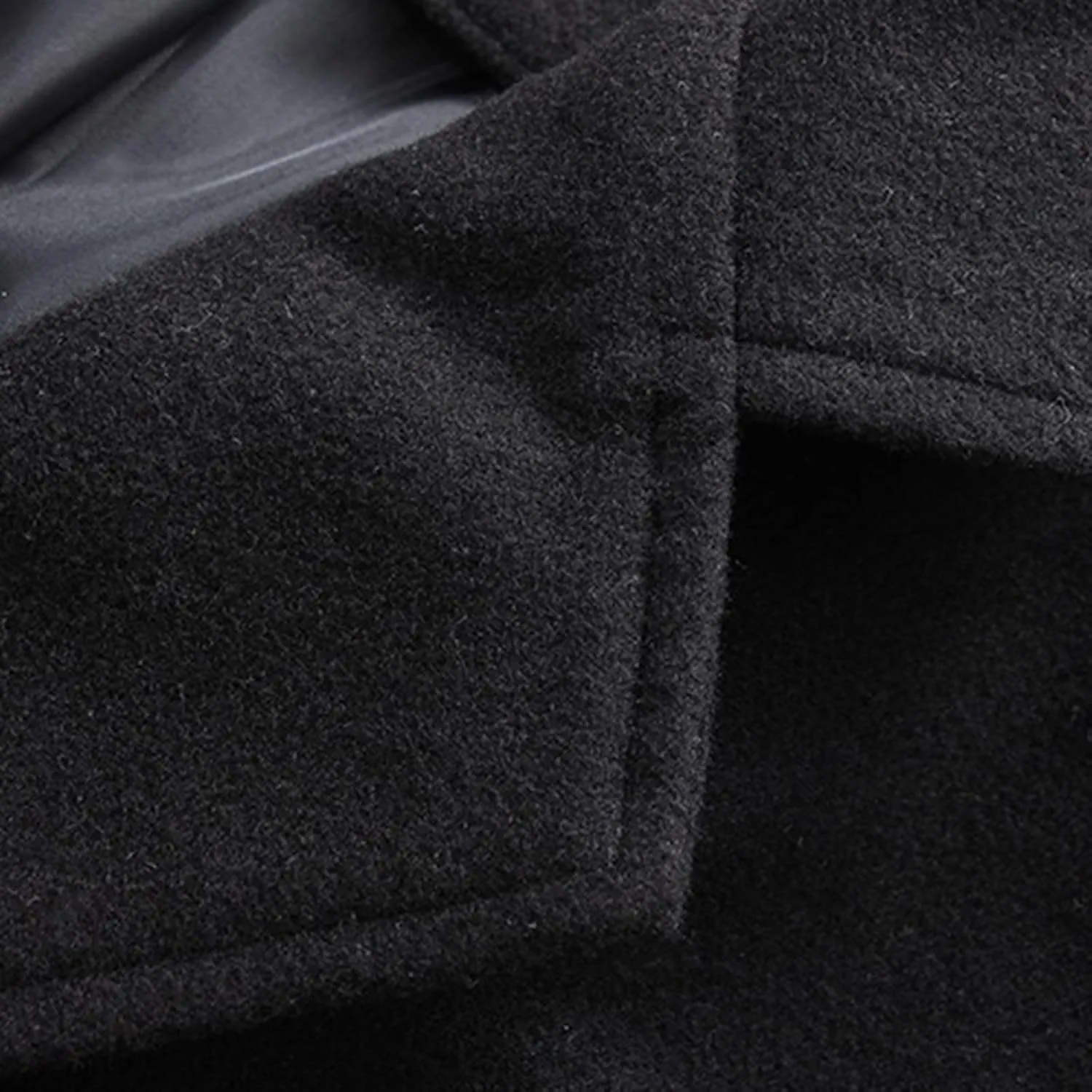 Mens Wool Blend Trench Coat Slim Fit Notched Collar Long Jacket Winter Overcoat Single Breasted Pea Coat wih Pockets