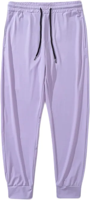 Mens Workout Pants Cinch Bottom Straight Casual Trousers Quick Dry Elastic Drawstring Pants High Waist Leisure Pants