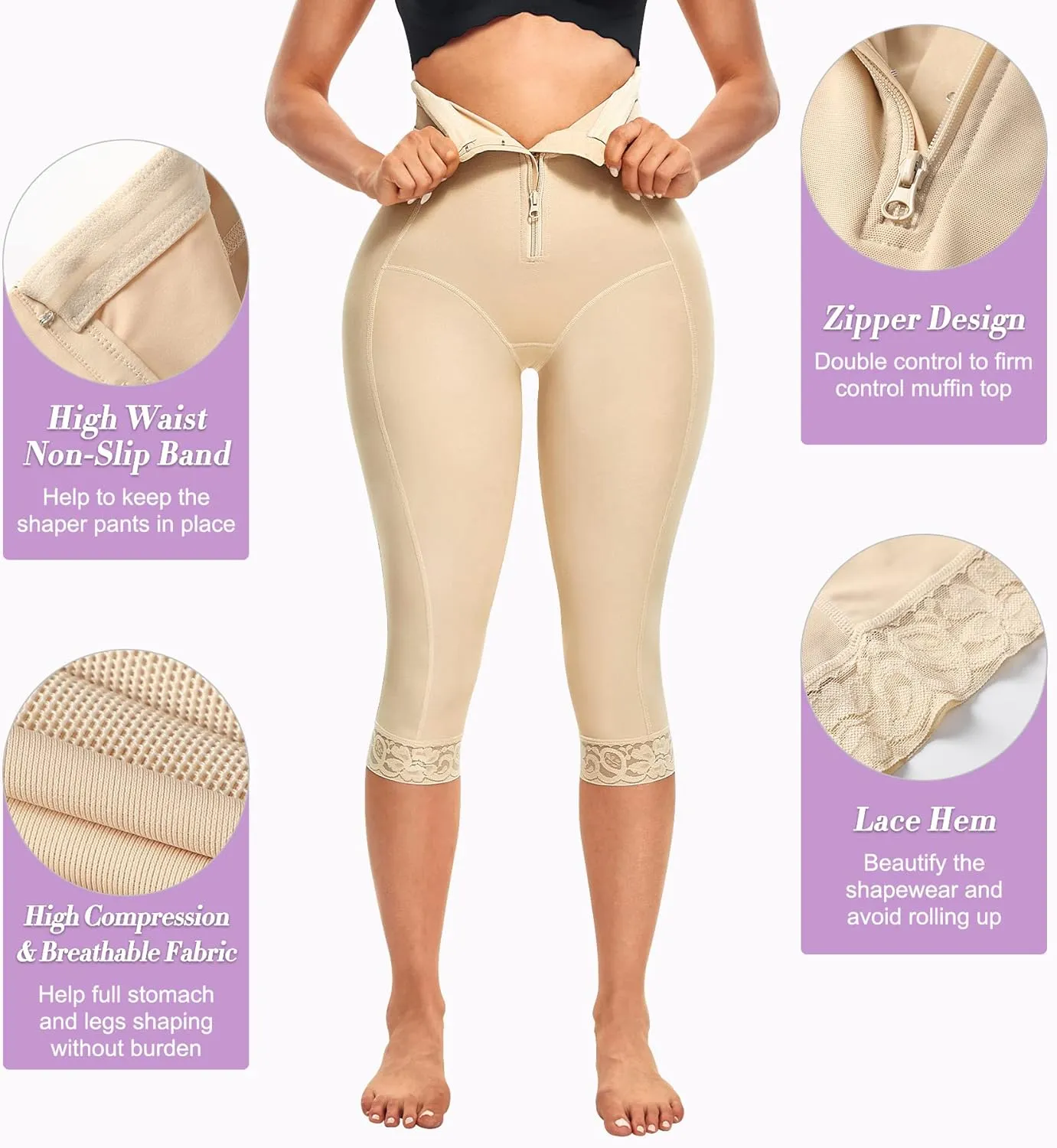 MERYOSZ Butt Lifter for Women Thigh Slimmer Shapewear High Waist Trainer Panties Tummy Control Body Shaper Shorts
