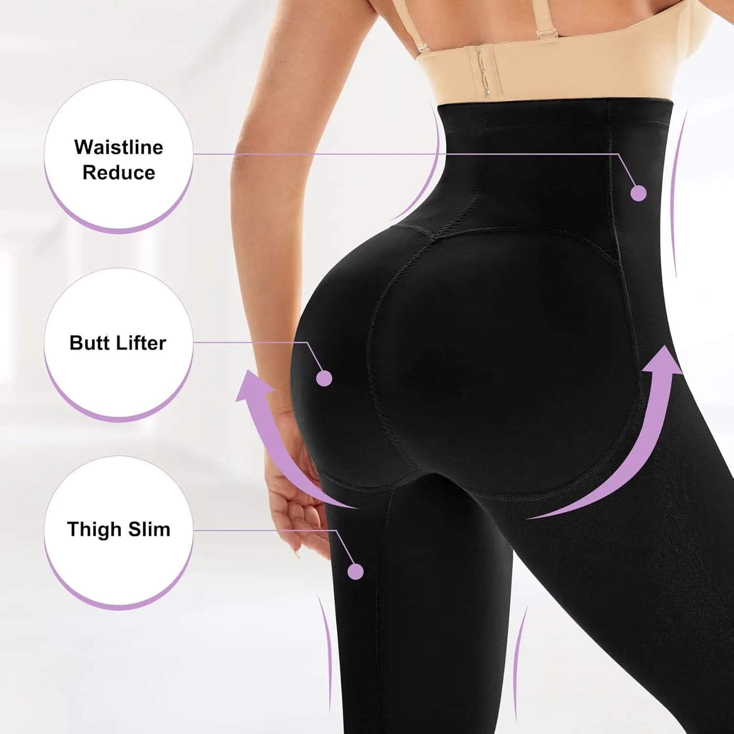 MERYOSZ Butt Lifter for Women Thigh Slimmer Shapewear High Waist Trainer Panties Tummy Control Body Shaper Shorts