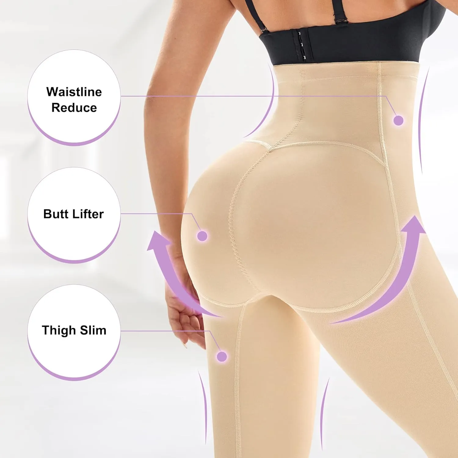 MERYOSZ Butt Lifter for Women Thigh Slimmer Shapewear High Waist Trainer Panties Tummy Control Body Shaper Shorts