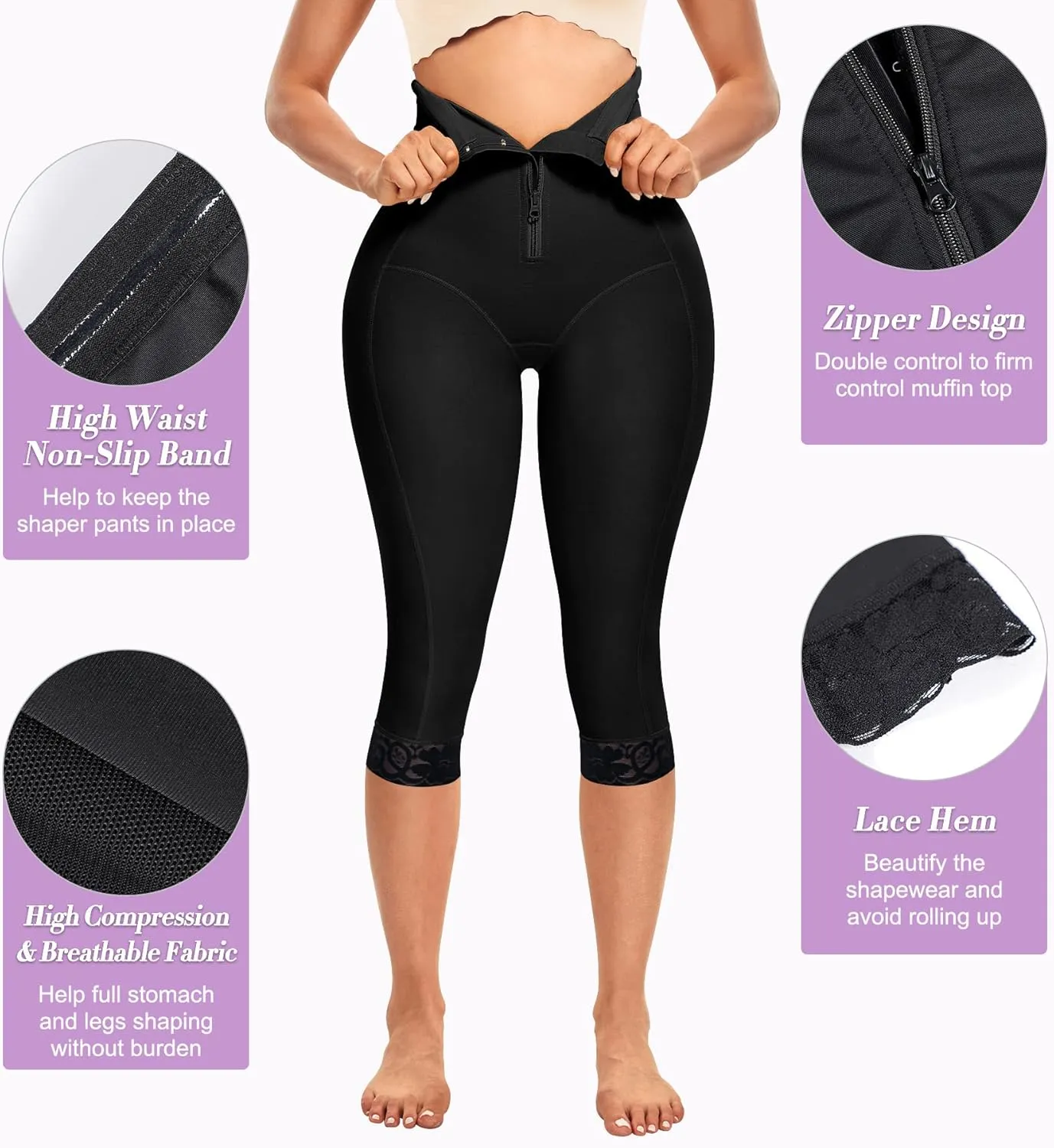 MERYOSZ Butt Lifter for Women Thigh Slimmer Shapewear High Waist Trainer Panties Tummy Control Body Shaper Shorts