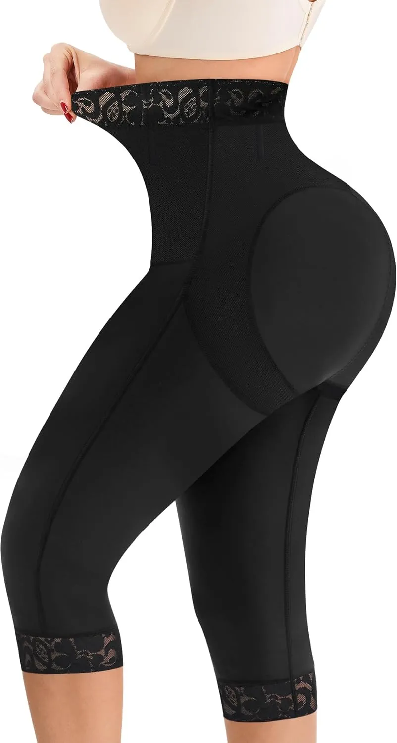 MERYOSZ Shapewear Tummy Control Shorts Body Shaper High Waisted Butt Lifting Panties Thigh Slimmer Capri Girdles