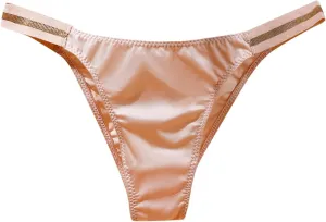 Mid Waisted Underwear for Women Ice Silk Thong with Tummy Control Breathable Design No Line Comfort Fit Panties