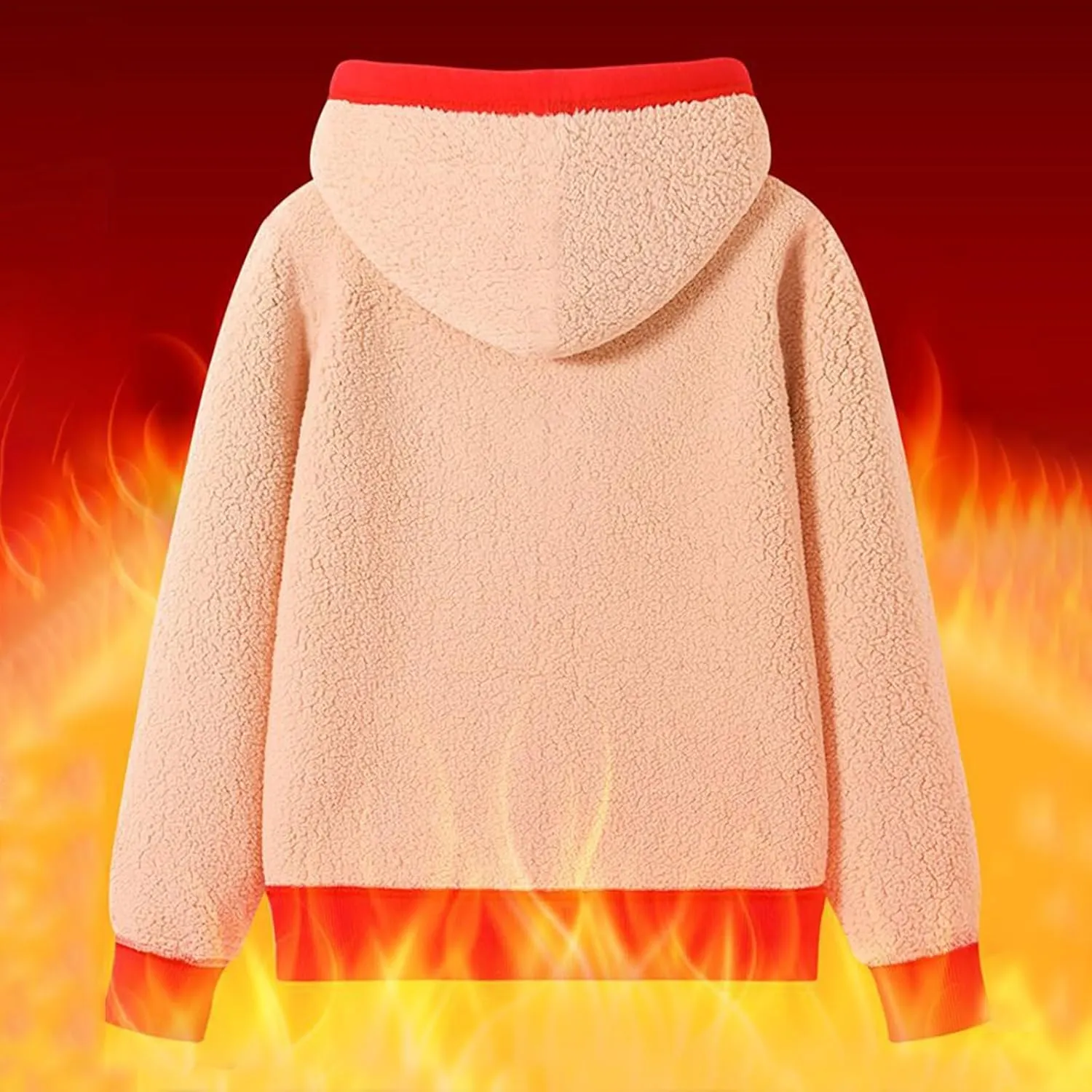 Miyaomn Winter Sweatsuit for Women 2 Piece Outfit Sherpa Fleece Lined Hoodie Tracksuit Warm Thick Sweatshirt and Joggers Sets