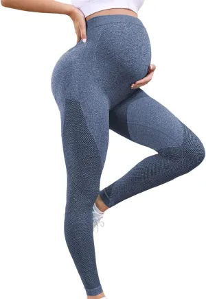 Miyaomn Womens Athletic Soft Maternity Leggings Over The Belly Non-See-Through Workout Pregnancy Yoga Pants Activewear Tights