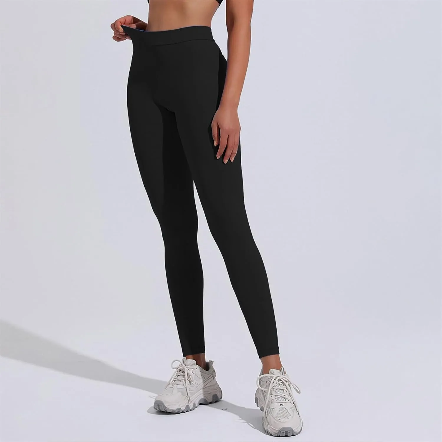 Miyaomn Women's Scrunch Ruched Butt Lifting Yoga Pants Skinny V-Back Stretchy High Waist Workout Sports Ankle Tights Leggings