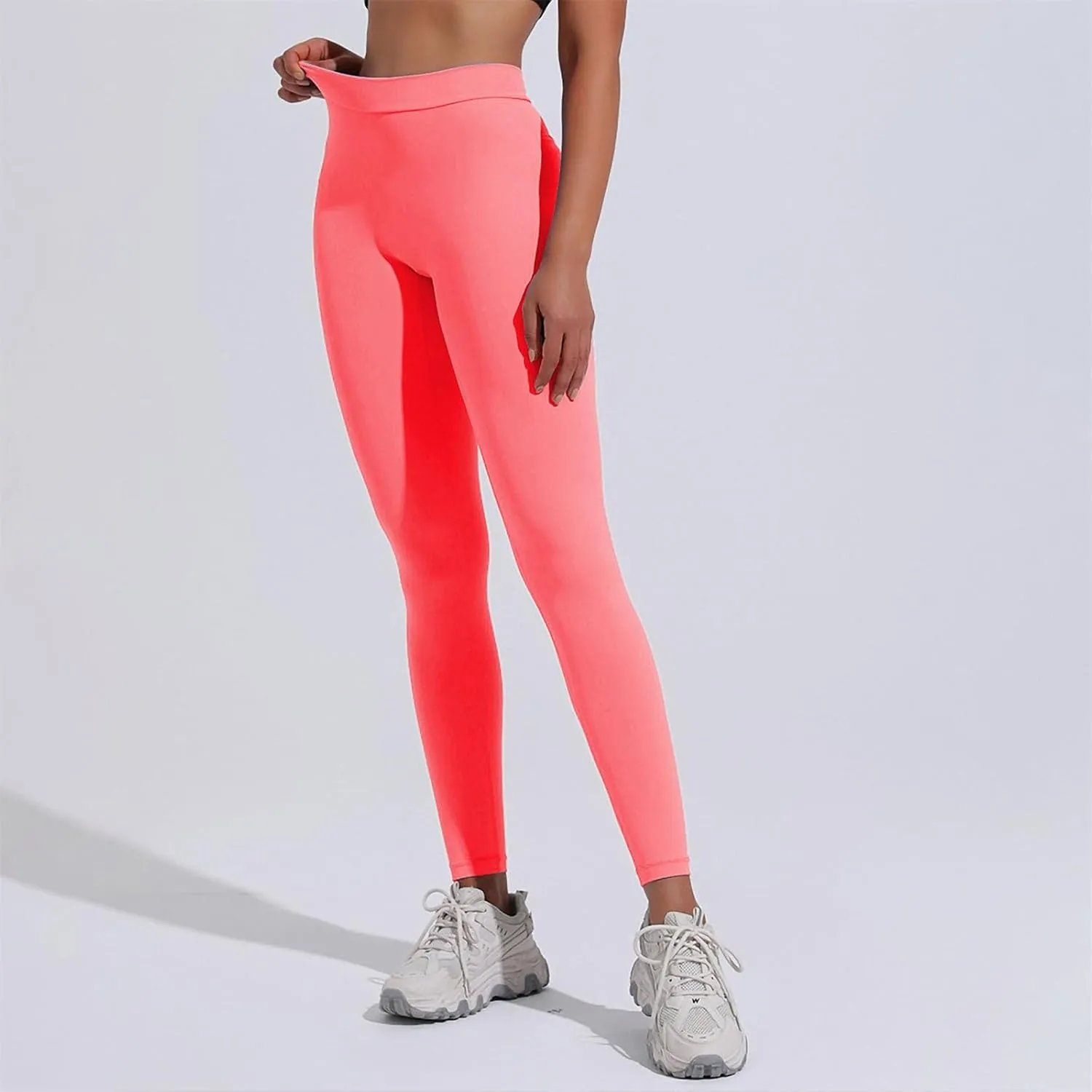 Miyaomn Women's Scrunch Ruched Butt Lifting Yoga Pants Skinny V-Back Stretchy High Waist Workout Sports Ankle Tights Leggings