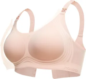 Momcozy Nursing Bras for Breastfeeding, FB016 Jelly Strip Support Comfort Maternity Bra, Full-Coverage Seamless Wireless Bra