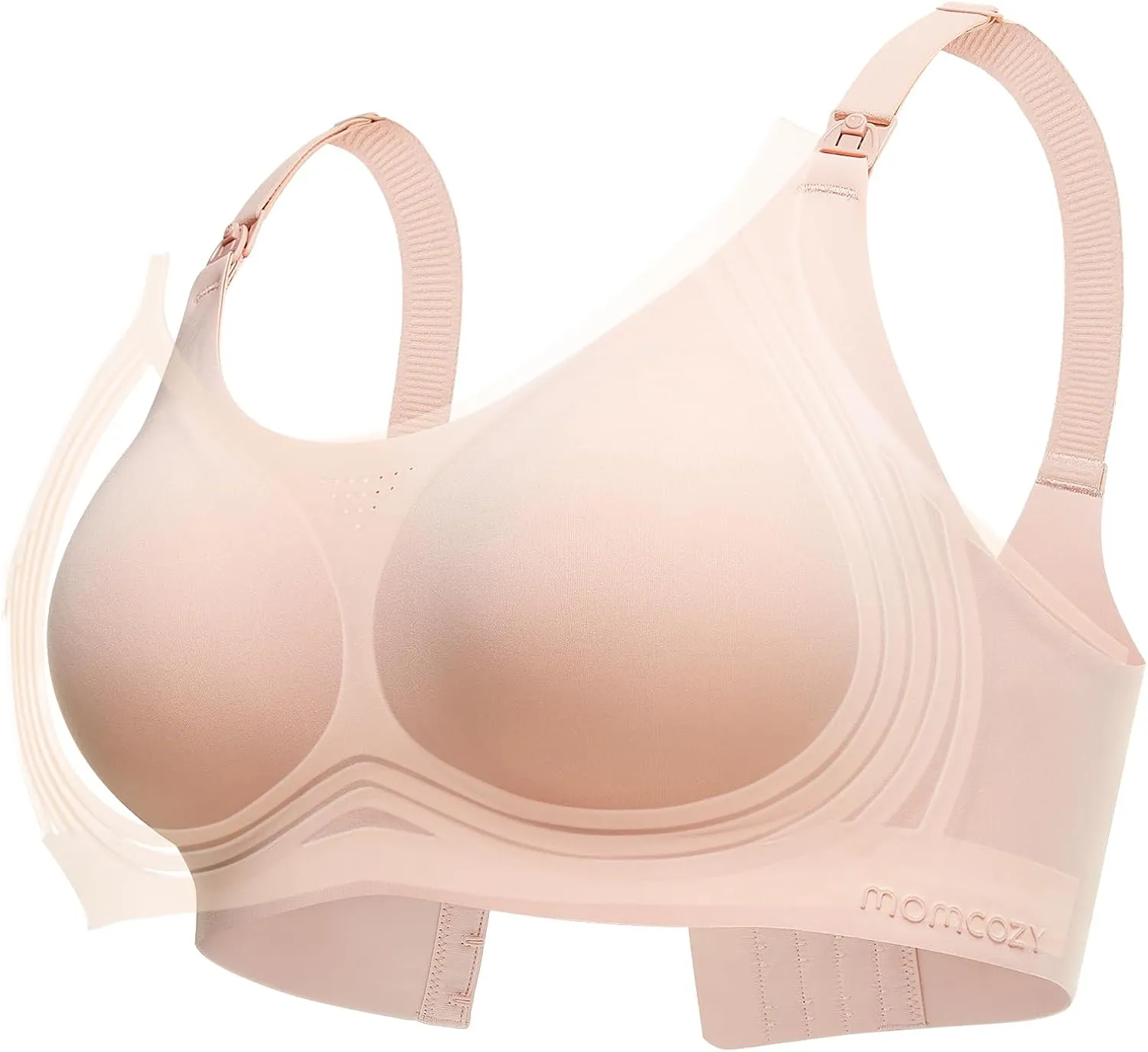Momcozy Nursing Bras for Breastfeeding, FB016 Jelly Strip Support Comfort Maternity Bra, Full-Coverage Seamless Wireless Bra