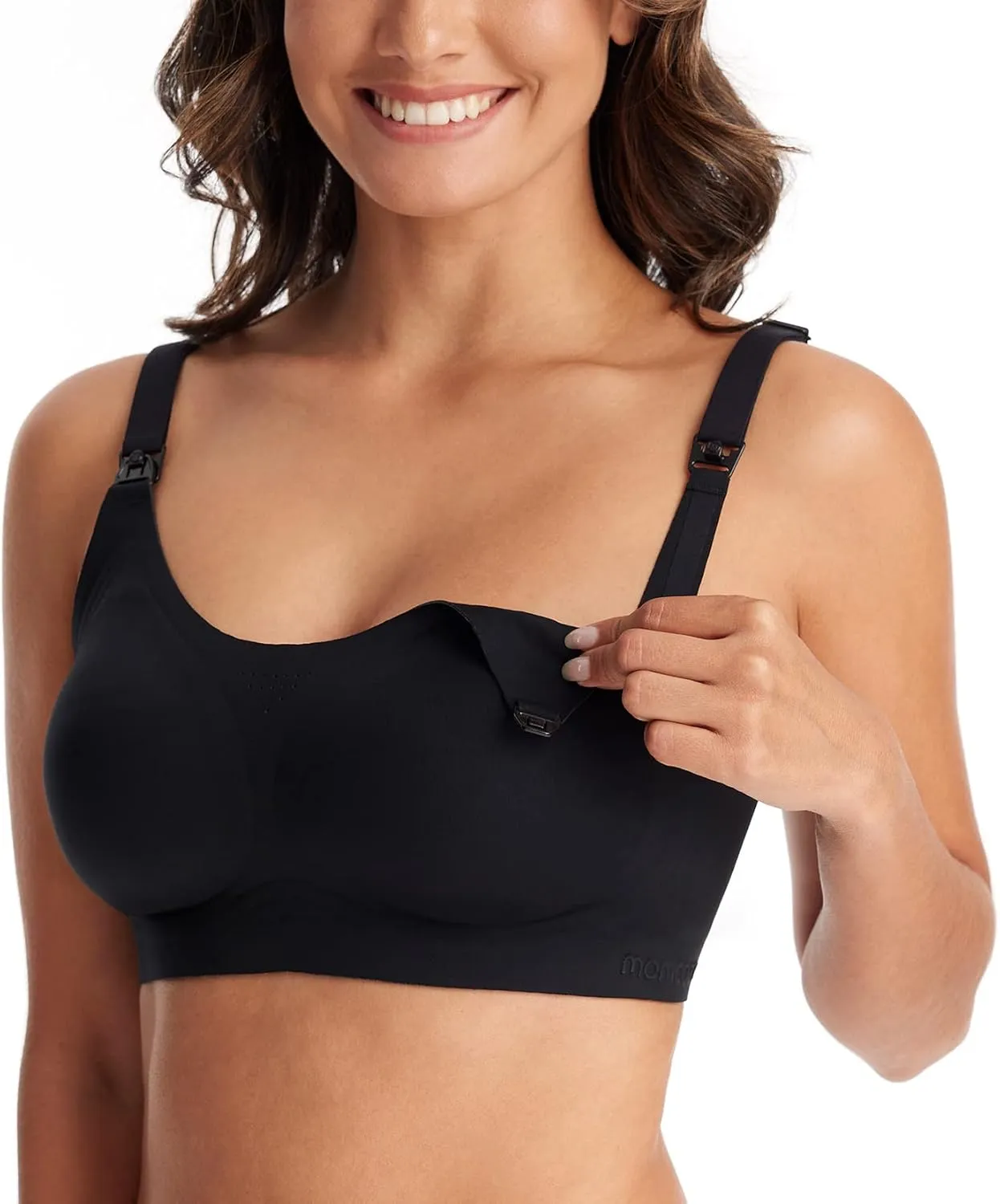 Momcozy Nursing Bras for Breastfeeding, FB016 Jelly Strip Support Comfort Maternity Bra, Full-Coverage Seamless Wireless Bra