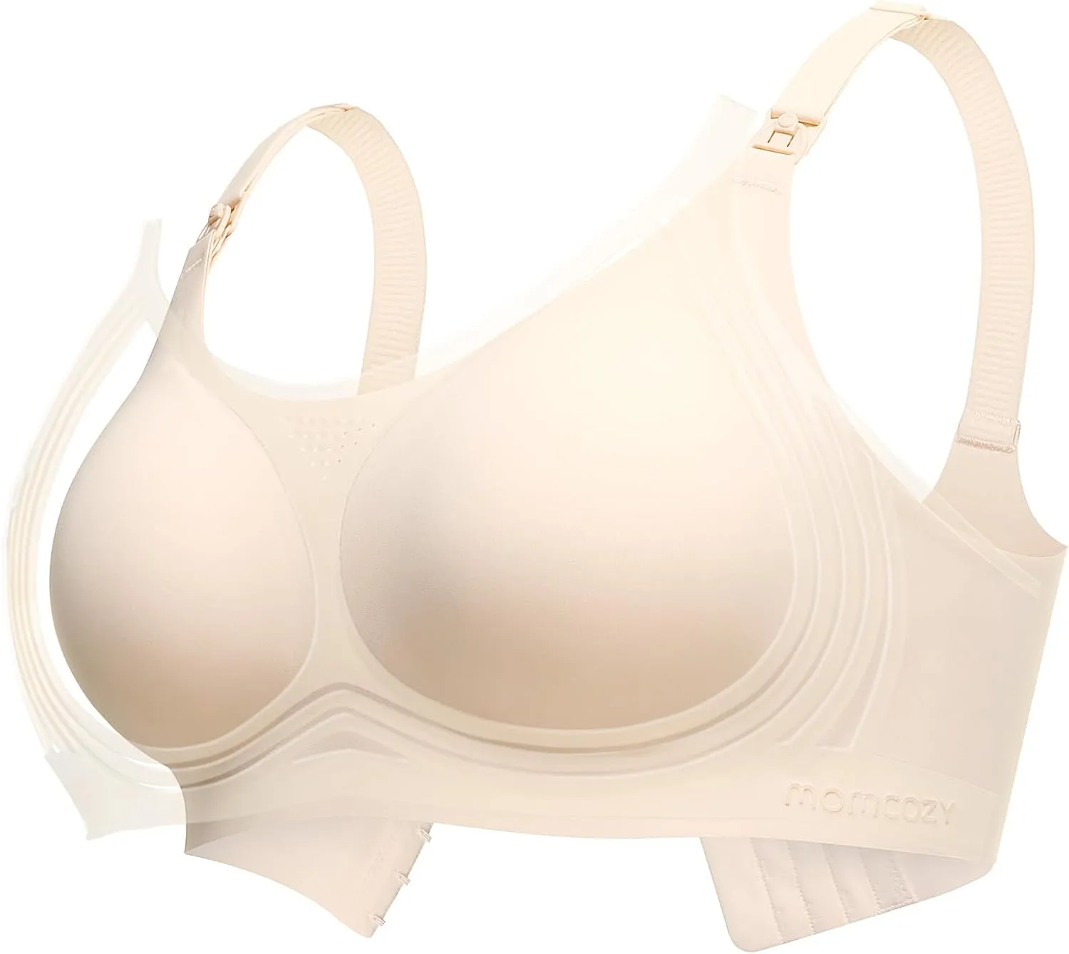Momcozy Nursing Bras for Breastfeeding, FB016 Jelly Strip Support Comfort Maternity Bra, Full-Coverage Seamless Wireless Bra