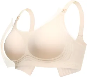 Momcozy Nursing Bras for Breastfeeding, FB016 Jelly Strip Support Comfort Maternity Bra, Full-Coverage Seamless Wireless Bra