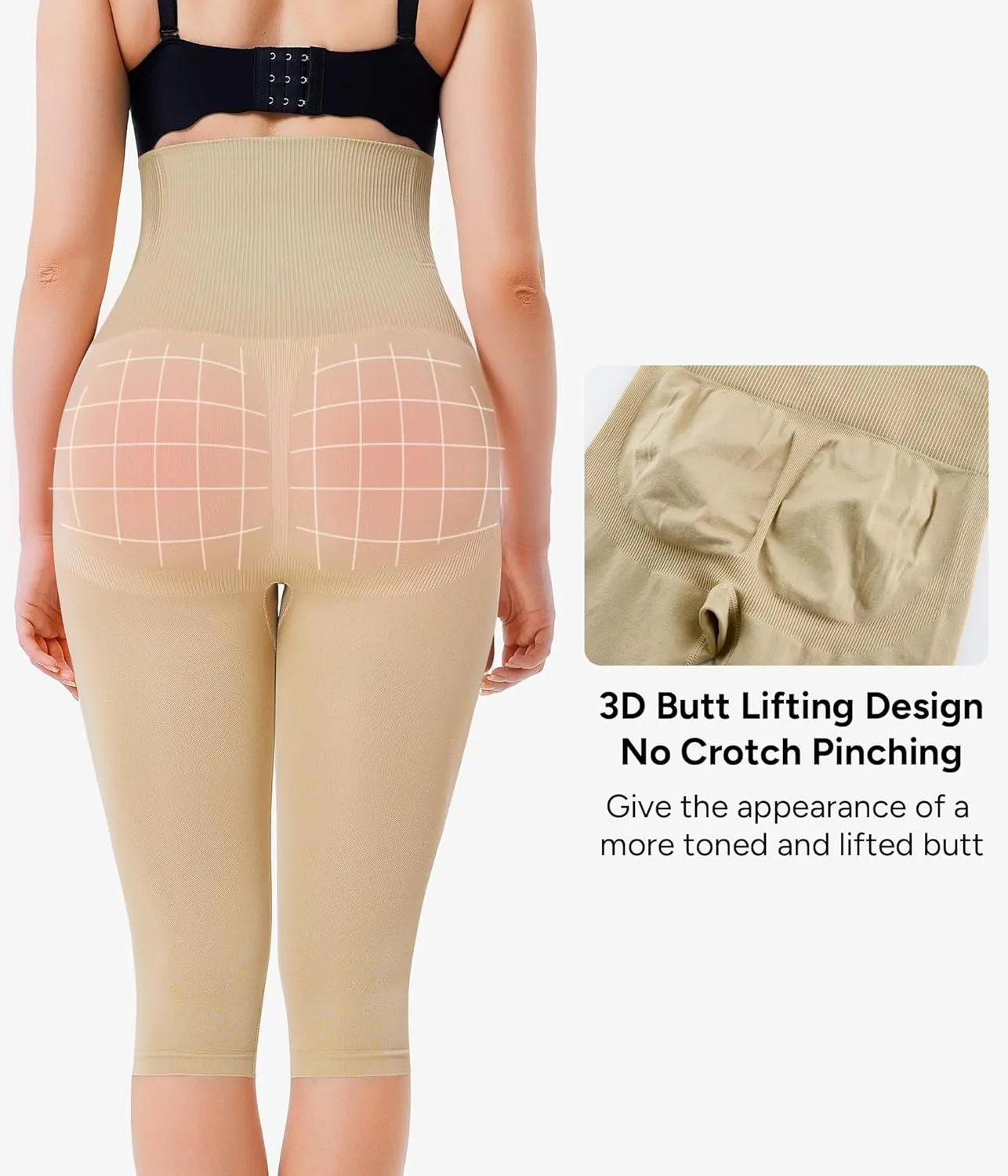 Nebility Seamless Shapewear Tummy Control High Waist Compression Leggings for Women Butt Lifting Shapewear Thigh Slimmer