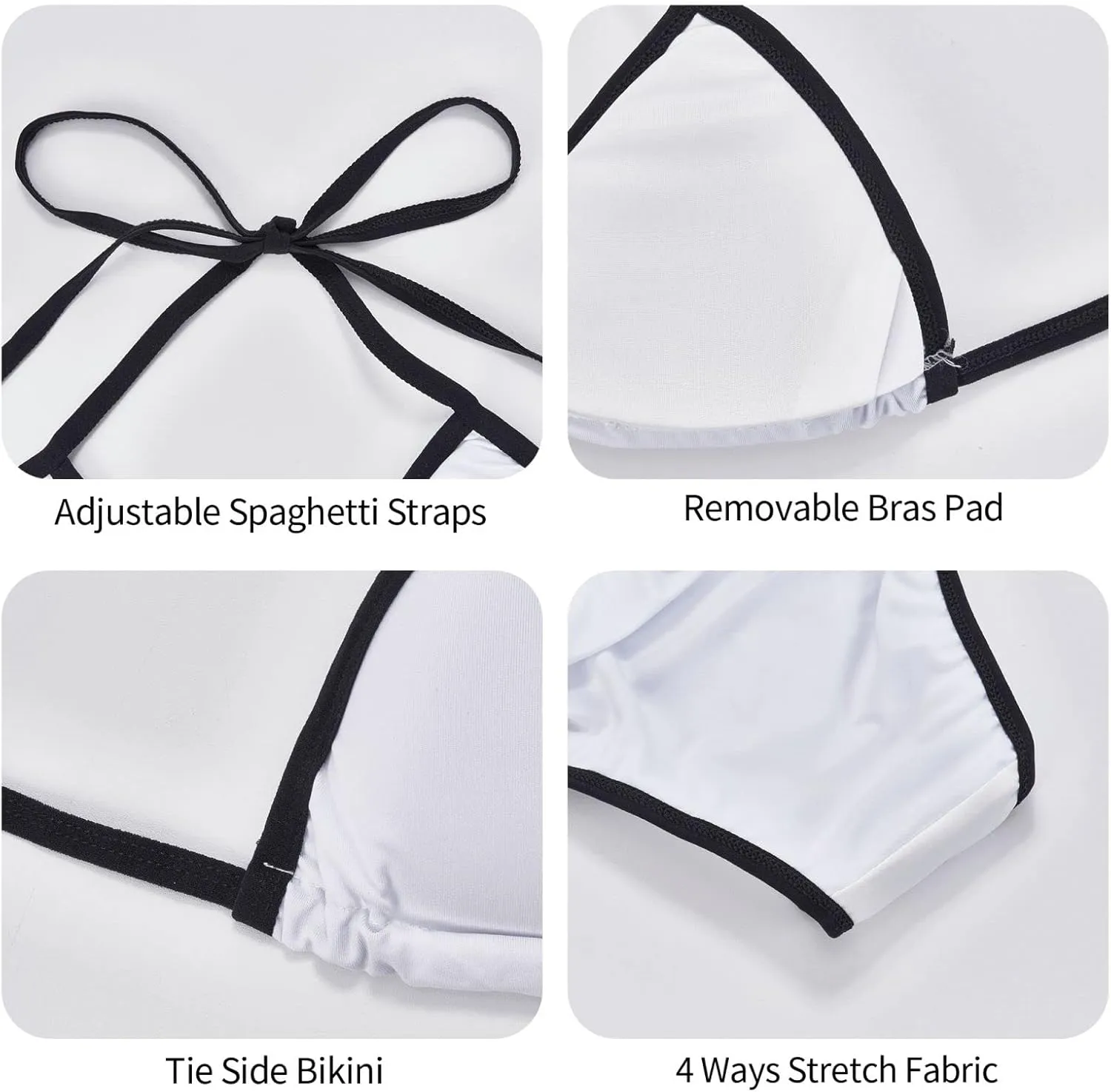 New Sexy Two Pieces Bikini Sets for Women Triangle Top & Thong String Tie-Up Swimsuit