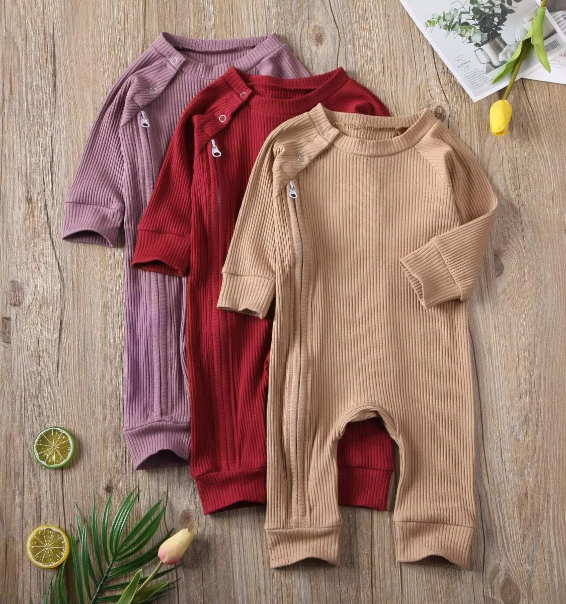 Newborn Baby Boy Girl One Piece Rompers Long Sleeve Organic Rompers Jumpsuits Pajamas Sleeper Overall Toddler Clothes