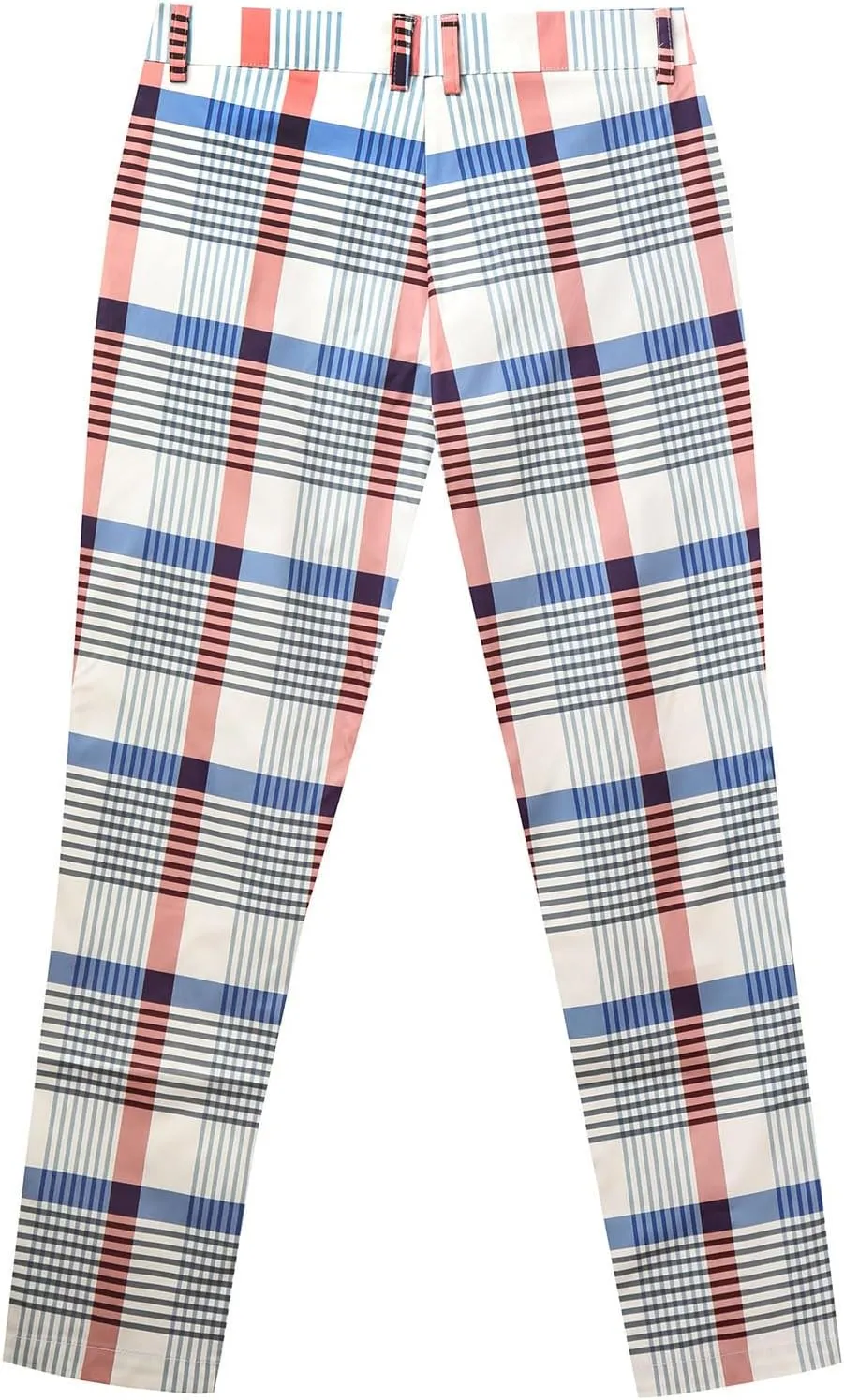 Plaid Print Mens Dress Pants Slim Fit Dress Pants Stretch Skinny Golf Pants Casual Fashion Chino Casual Pants