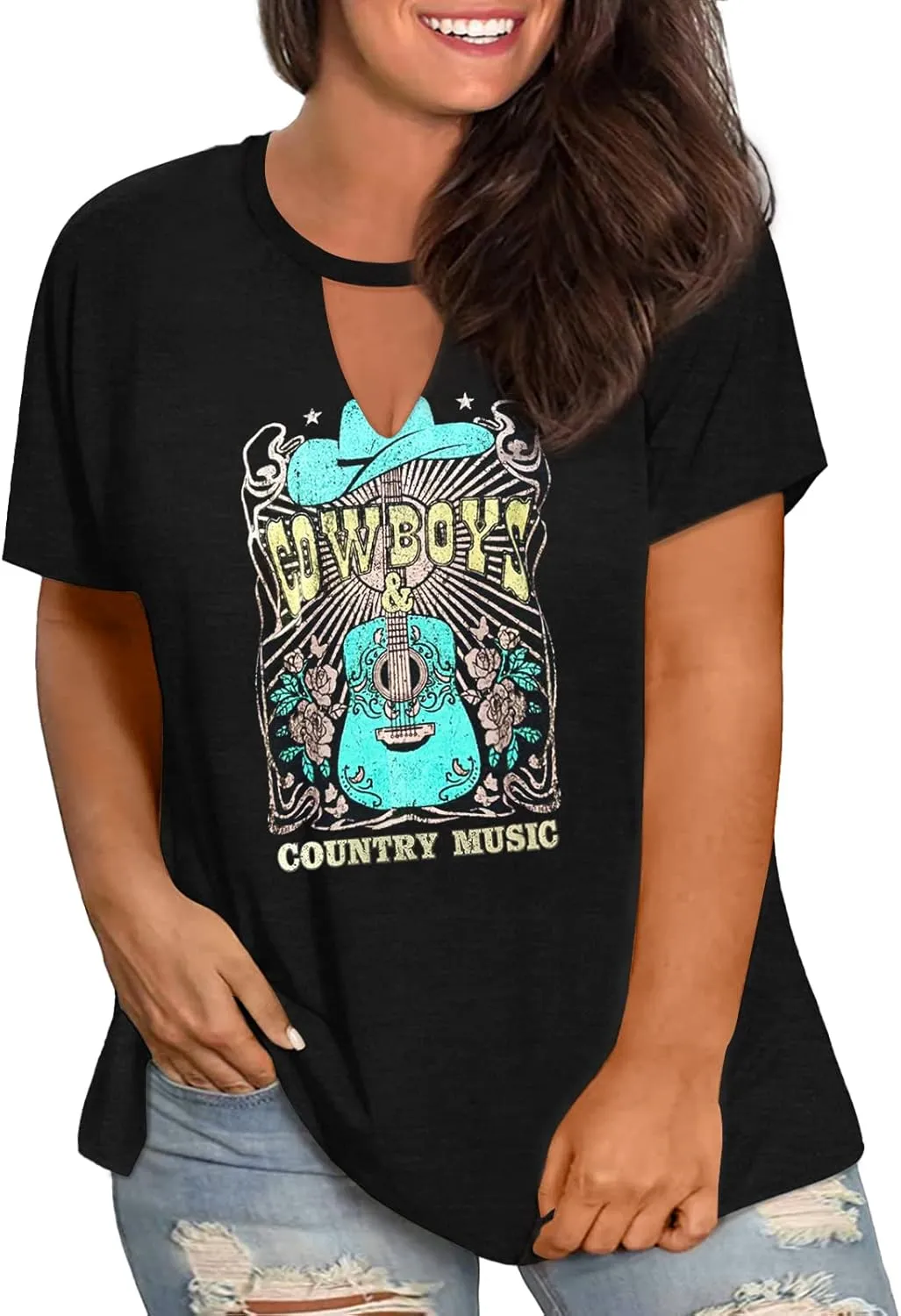 Plus Size Smooth As Tennessee Whiskey Shirt Women Keyhole Sexy V Neck Country Music Tops Tshirt