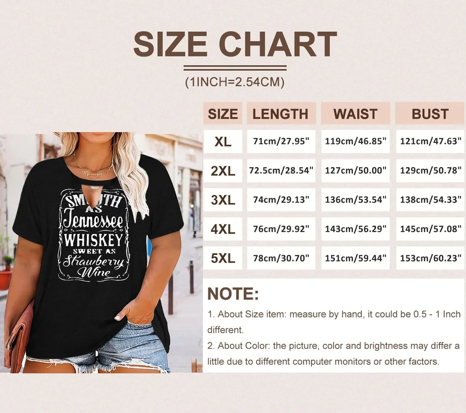 Plus Size Smooth As Tennessee Whiskey Shirt Women Keyhole Sexy V Neck Country Music Tops Tshirt