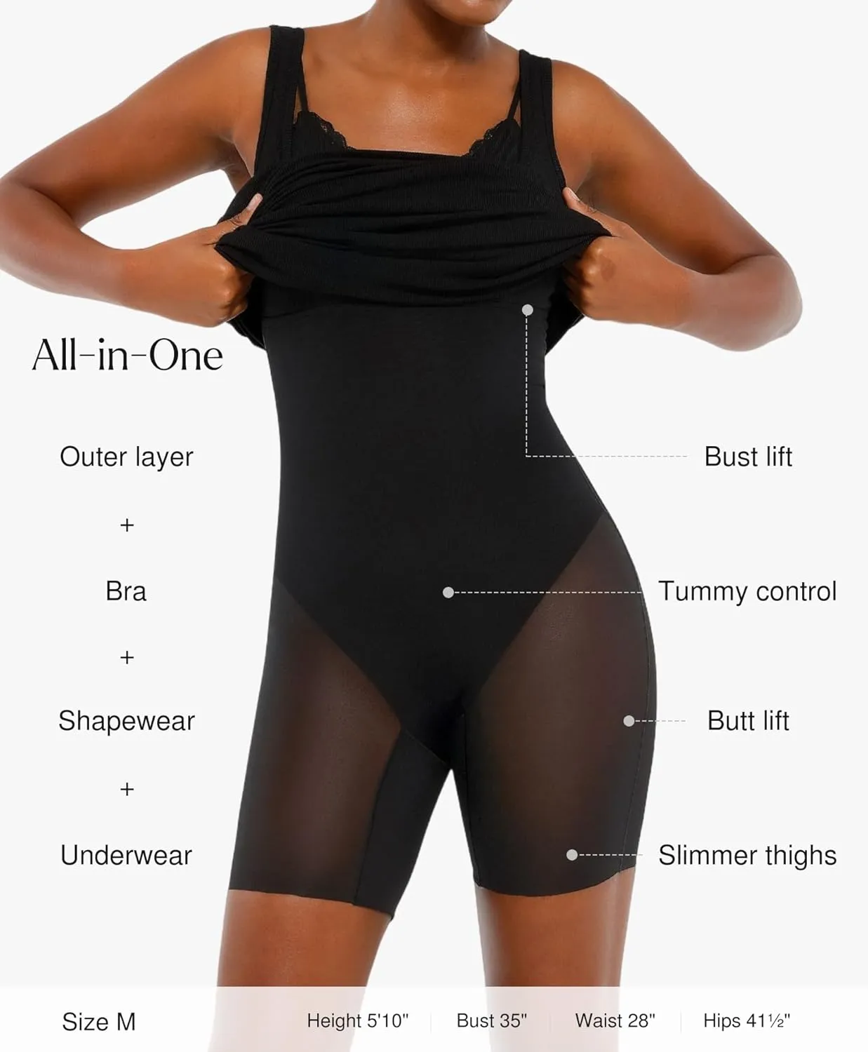 Popilush Cocktail Dresses for Women - Summer Lace Layered Bra Modal Midi Shapewear Dress Party Outfits