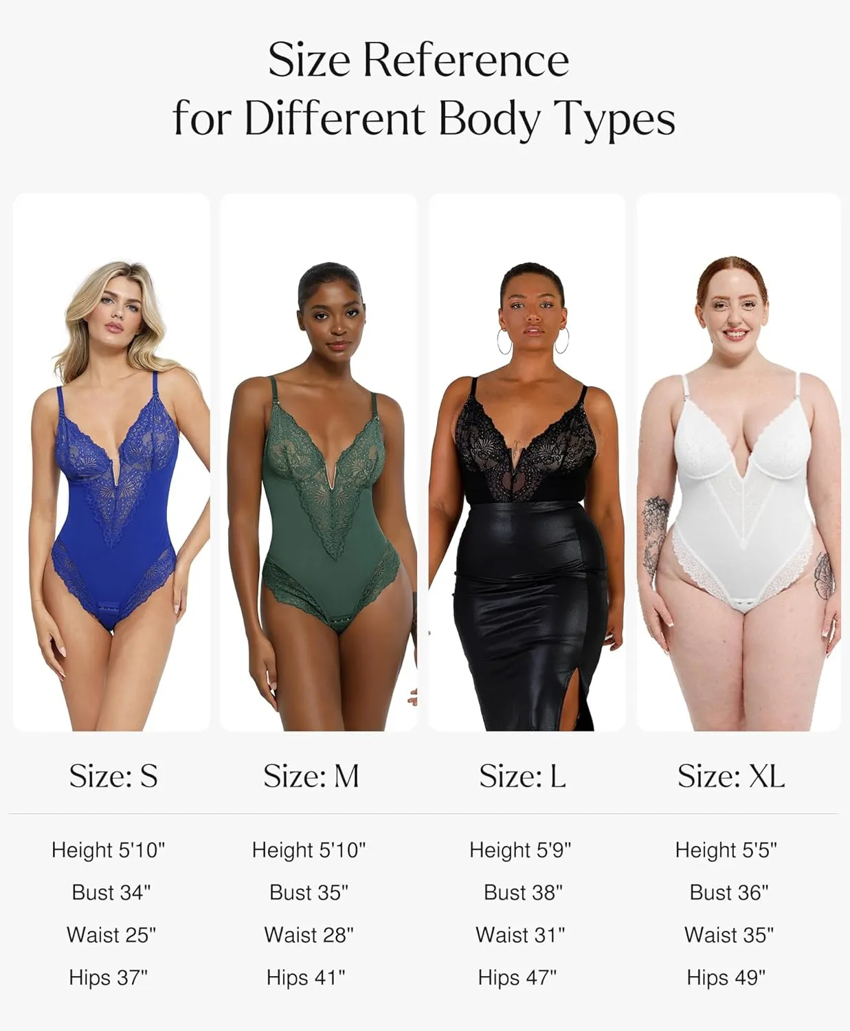 Popilush Lace Shapewear Bodysuit Tummy Control Corset Tops V Neck Sleeveless Backless Body Suit Thongs