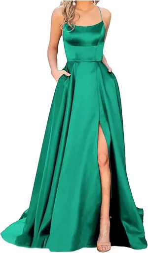 Prom Dresses for Women 2025 Winter Party Off The Shoulder Maxi Dress Slip Satin Modest Dresses Pockets Evening Gowns