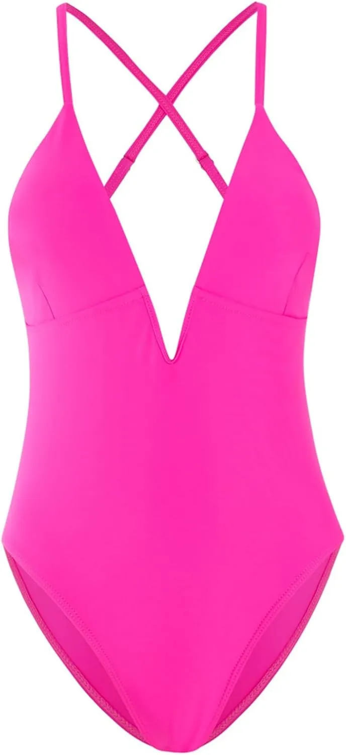 PTOLOCIF Thong Swimsuits for Women Tummy Control Swimsuits One Shoulder Bathing Suit Modest Full Coverage Keyhole Swimwear