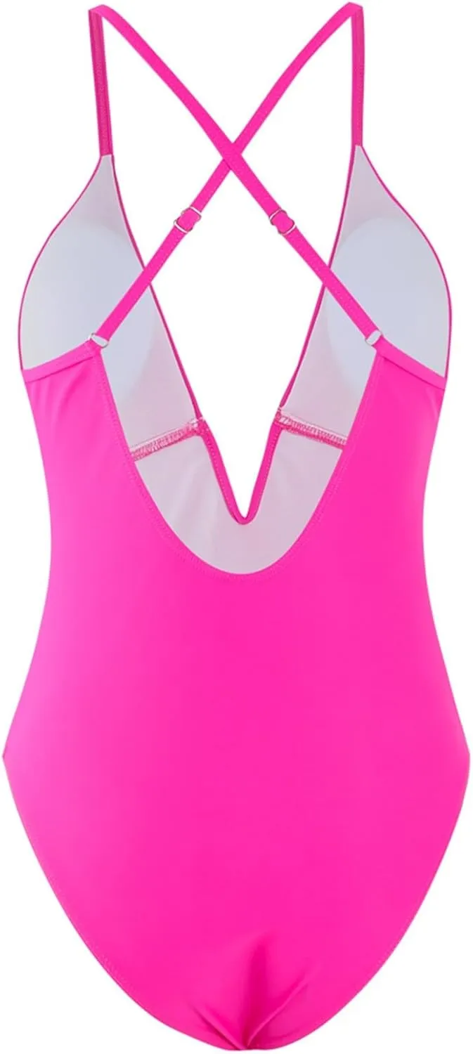 PTOLOCIF Thong Swimsuits for Women Tummy Control Swimsuits One Shoulder Bathing Suit Modest Full Coverage Keyhole Swimwear