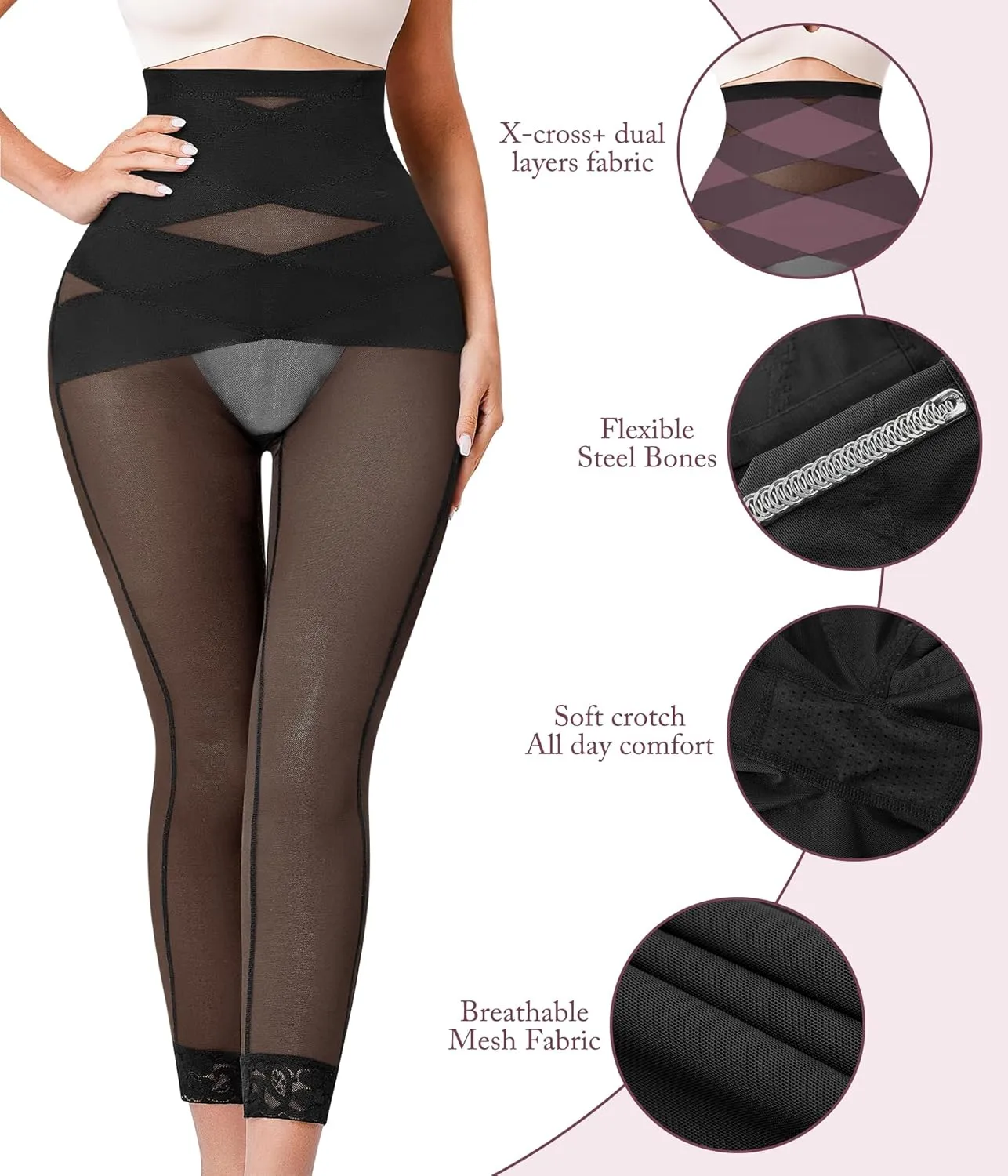 RDSIANE Shapewear Tummy Control Leggings Seamless Butt Lifting Shapewear Girdles For Women Body Shaper Thigh Shapewear